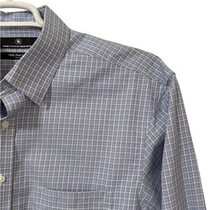 Hart Schaffner Marx Men’s Plaid Long Leeve Pima Cotton Button Down neck 17